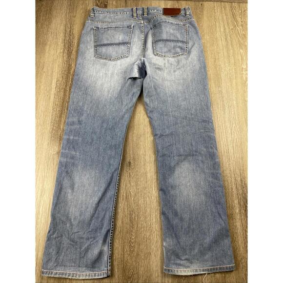 Y2K Tommy Bahama Denim Blue Jeans Men's 35 / 30 Standard Distressed - Picture 7 of 8